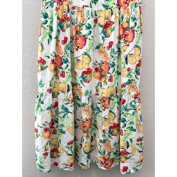 LAUREN CONRAD | Fruit Print Tiered Midi Skirt | Small - Picture 3 of 7
